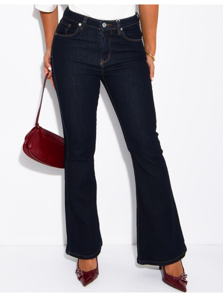 Jeans im Flare-Schnitt in Raw-Denim-Optik