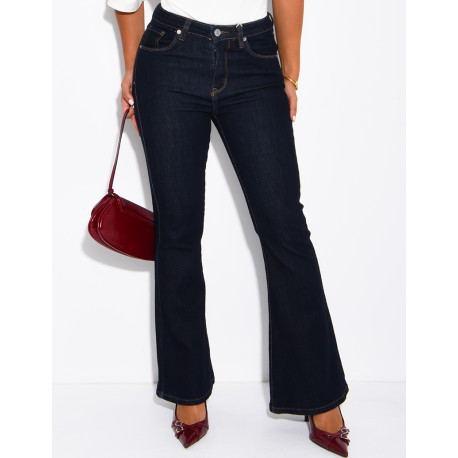 Jeans im Flare-Schnitt in Raw-Denim-Optik