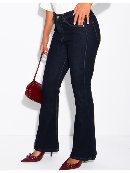 Jeans im Flare-Schnitt in Raw-Denim-Optik