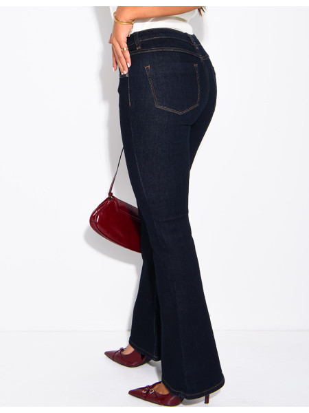 Jeans im Flare-Schnitt in Raw-Denim-Optik