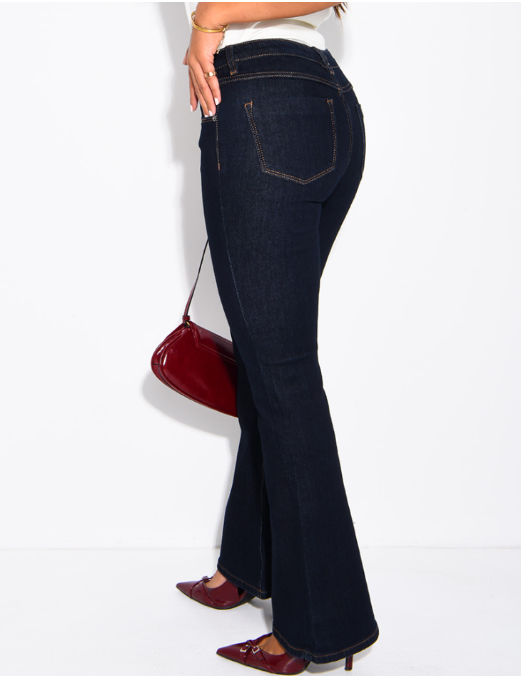 Jeans im Flare-Schnitt in Raw-Denim-Optik