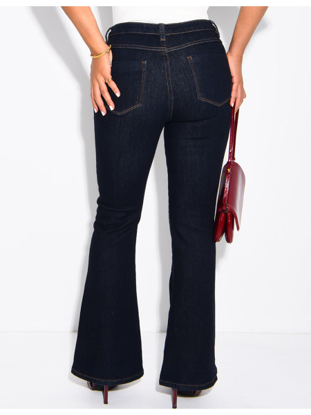 Jeans im Flare-Schnitt in Raw-Denim-Optik