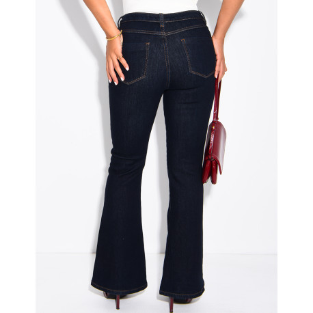 Jeans im Flare-Schnitt in Raw-Denim-Optik