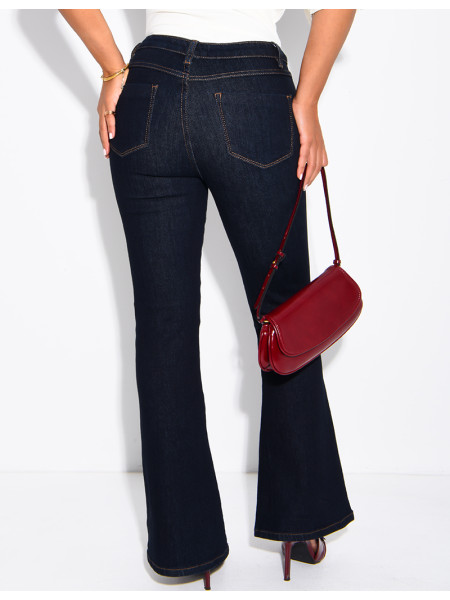 Jeans im Flare-Schnitt in Raw-Denim-Optik
