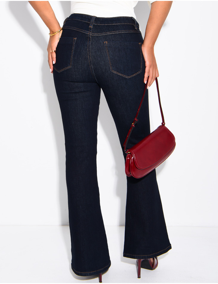 Jeans im Flare-Schnitt in Raw-Denim-Optik