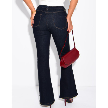 Jeans im Flare-Schnitt in Raw-Denim-Optik