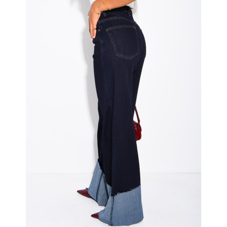Weite Stretchjeans mit Umschlag