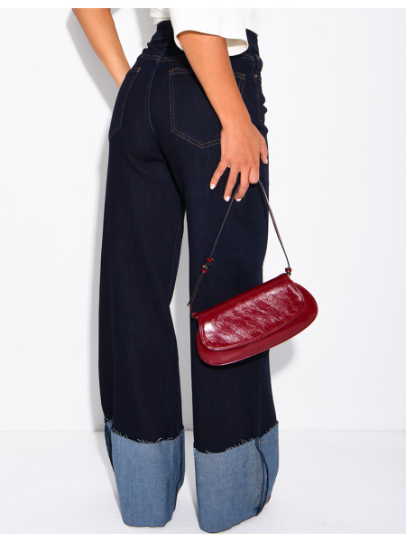 Weite Stretchjeans mit Umschlag