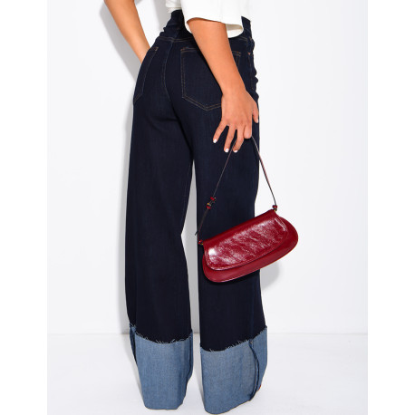Weite Stretchjeans mit Umschlag