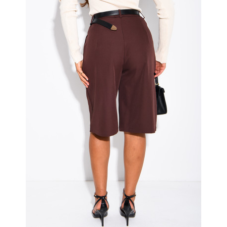 Bermudashorts mit Falten und Bund