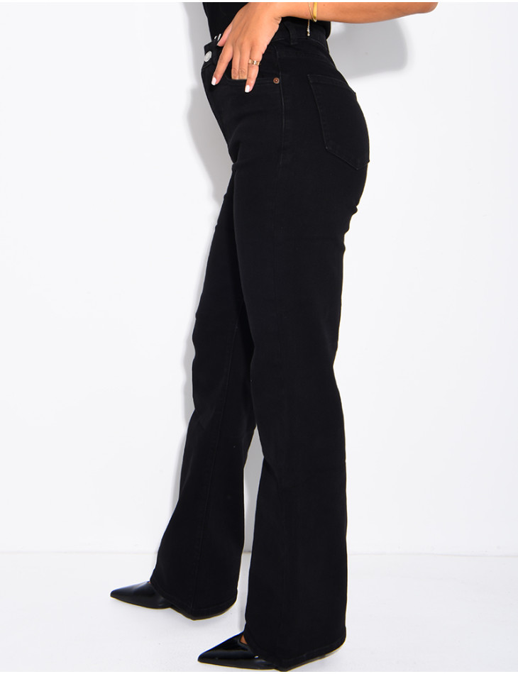 Jeans mit geradem Schnitt, verwaschener Optik und Stretch