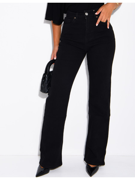 Jeans mit geradem Schnitt, verwaschener Optik und Stretch
