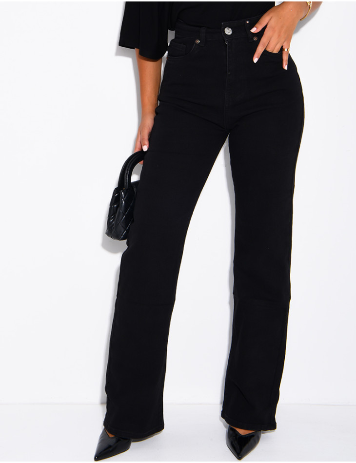 Jeans mit geradem Schnitt, verwaschener Optik und Stretch