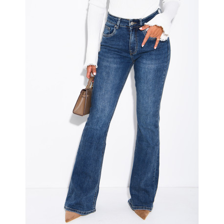 Ausgestellte Flare-Jeans mit Vintage-Stickereien