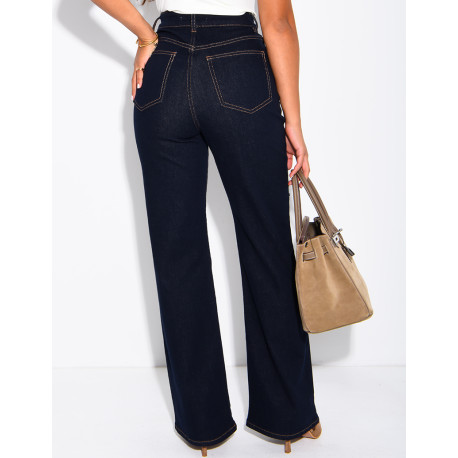 Gerade geschnittene Jeans in Raw Denim mit Stretchanteil