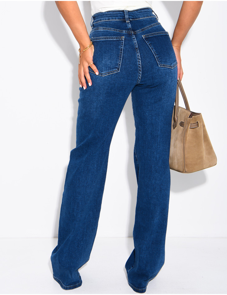 TALL – Jeans mit geradem Schnitt, hoher Taille, Stretch und extra langer Länge
