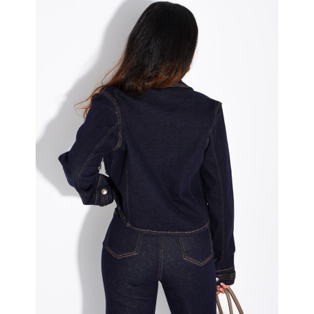 Jeansjacke mit Offiziersknöpfen