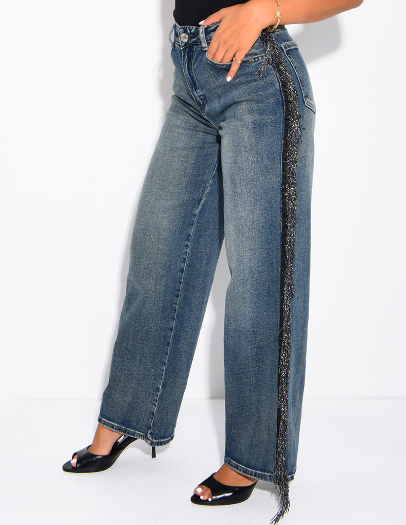 Faded wide-leg jeans with...
