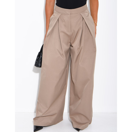 Wide-leg trousers with pleats
