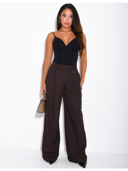 Pleated tailored trousers