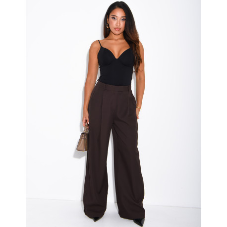 Pleated tailored trousers