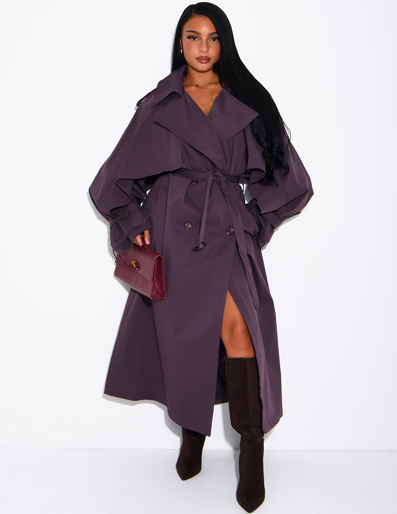 Oversized trench coat with...