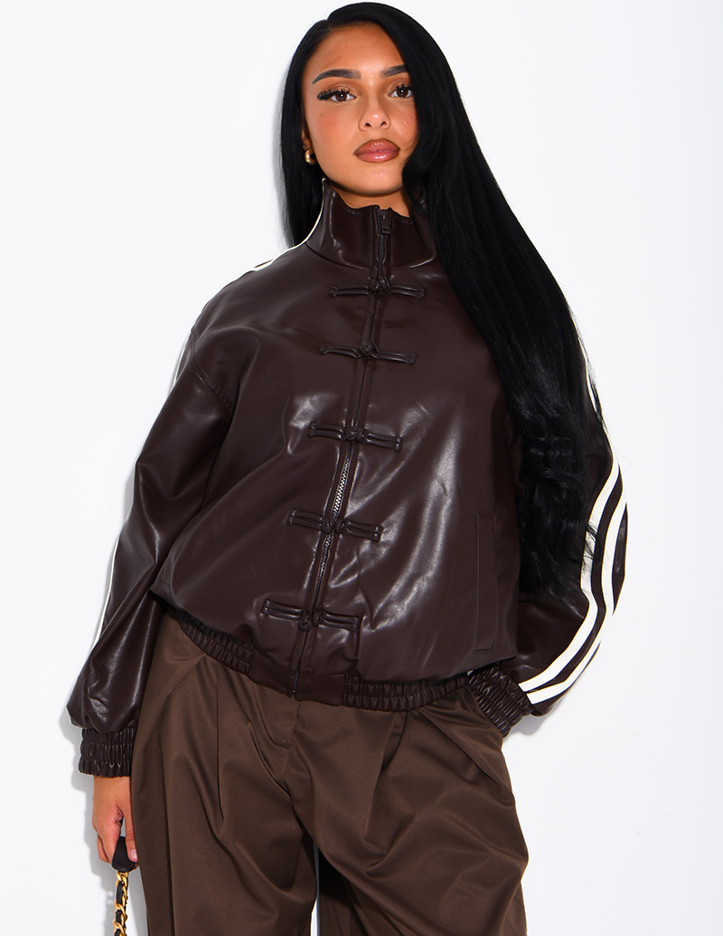 Kunstlederjacke mit...