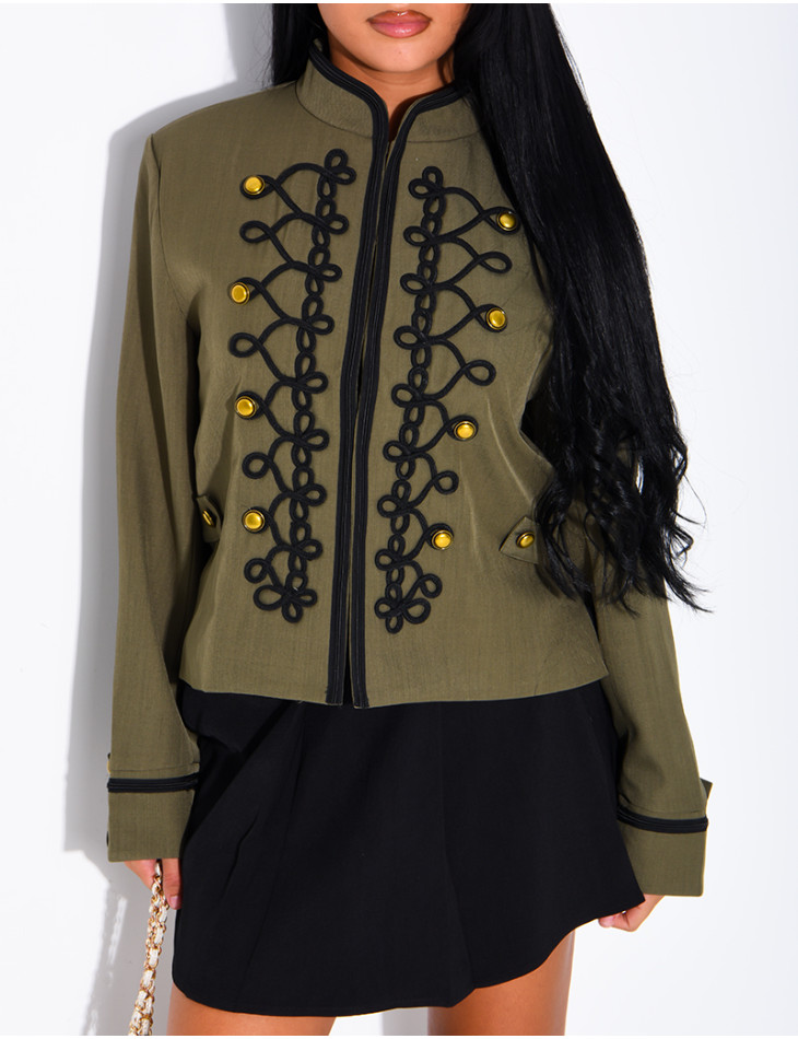 Jacke im Militärstil mit Offiziersknöpfen
