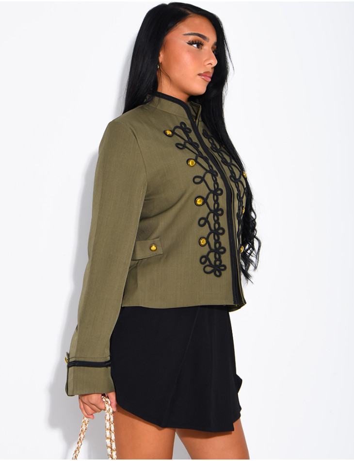 Jacke im Militärstil mit Offiziersknöpfen