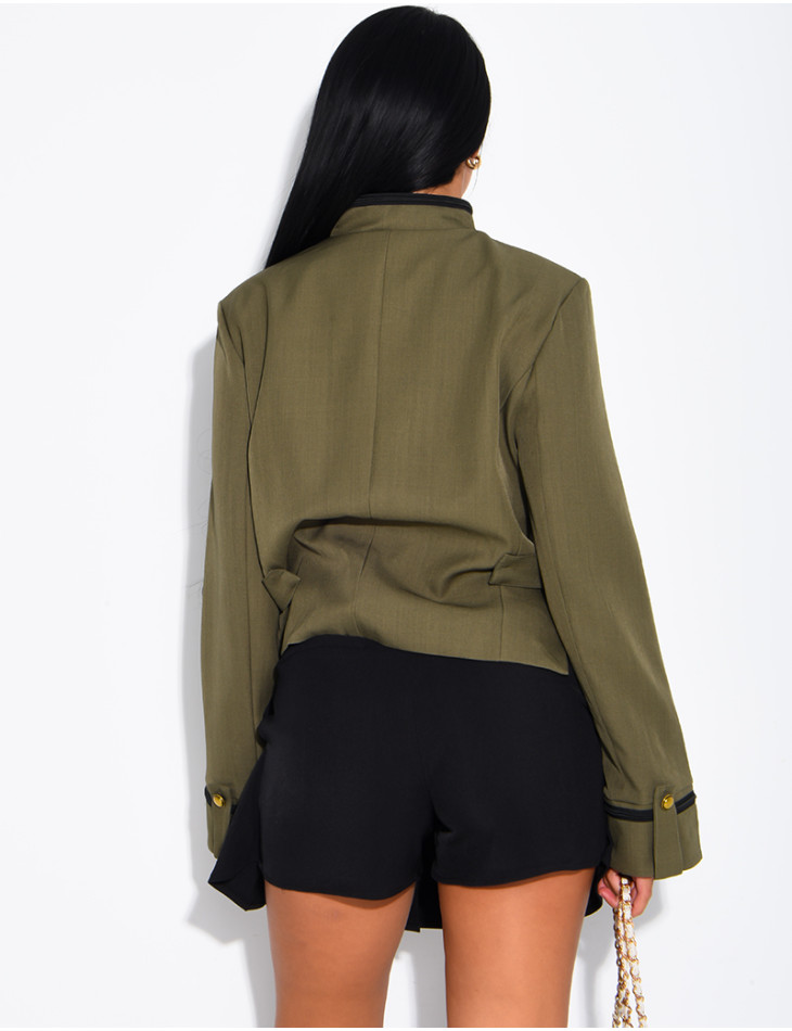 Jacke im Militärstil mit Offiziersknöpfen
