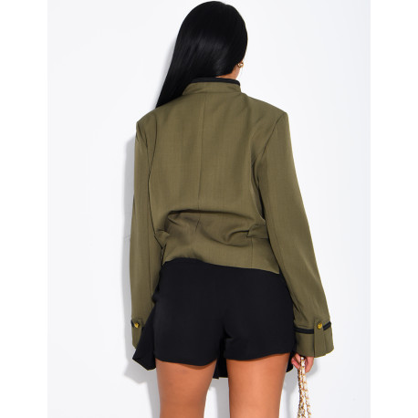 Jacke im Militärstil mit Offiziersknöpfen