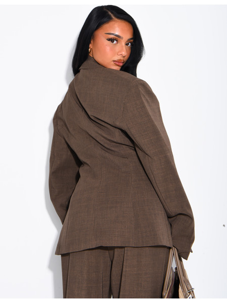 Blazer jacket with structured shoulders and a fitted waist