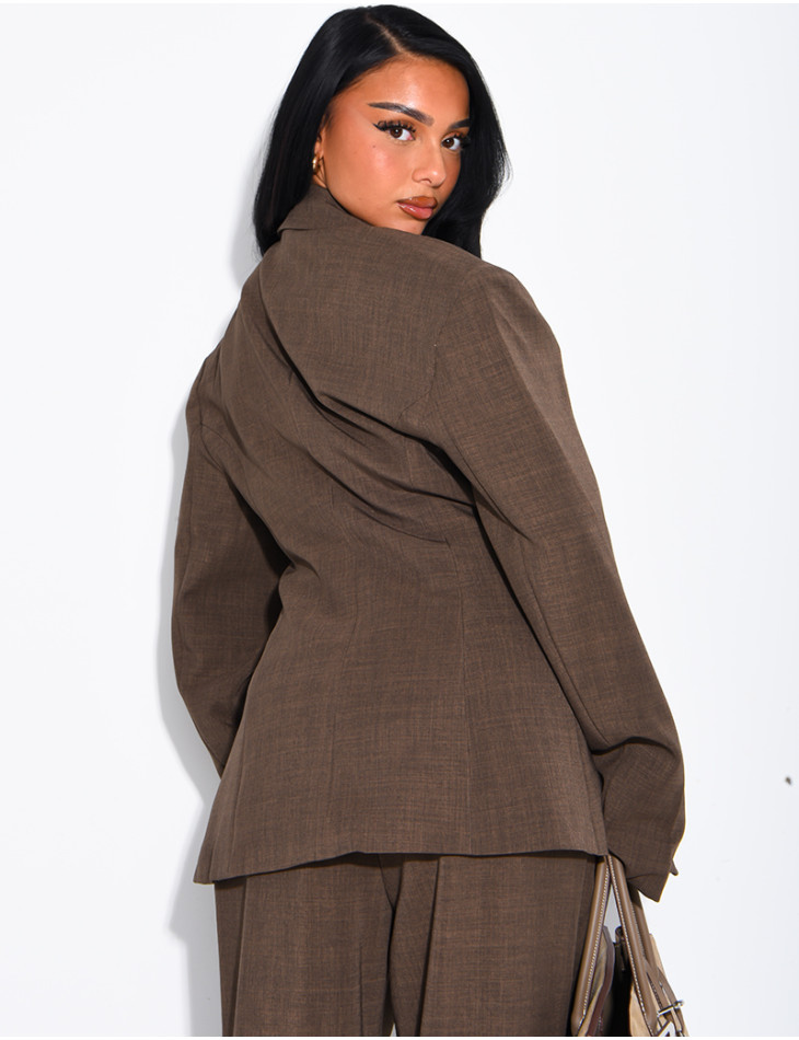 Blazer jacket with structured shoulders and a fitted waist