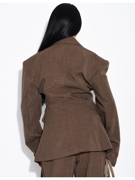 Blazer jacket with structured shoulders and a fitted waist