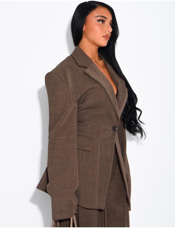 Blazer jacket with structured shoulders and a fitted waist