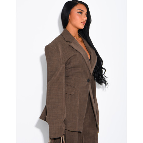Blazer jacket with structured shoulders and a fitted waist