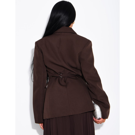 Blazer à boutonnière asymétrique réglable au dos
