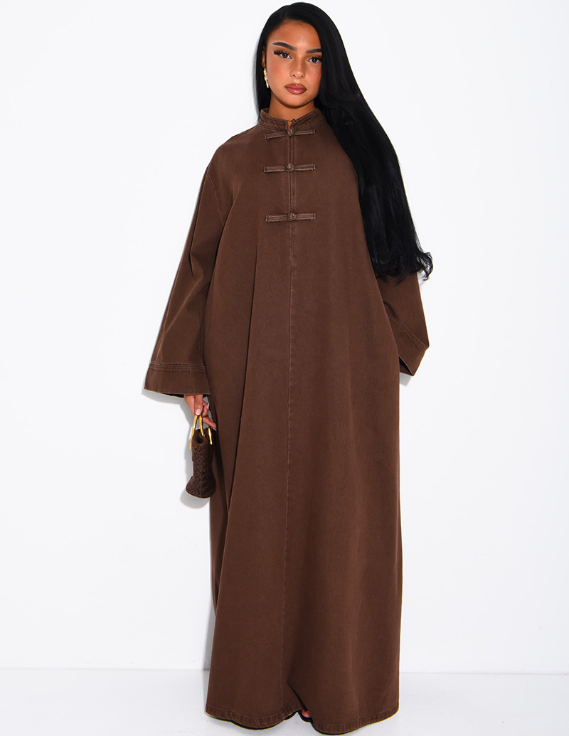 Robe longue en jeans à...