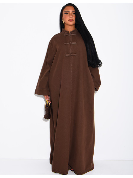 Robe longue en jeans à attaches