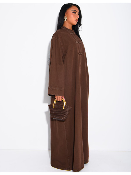 Robe longue en jeans à attaches