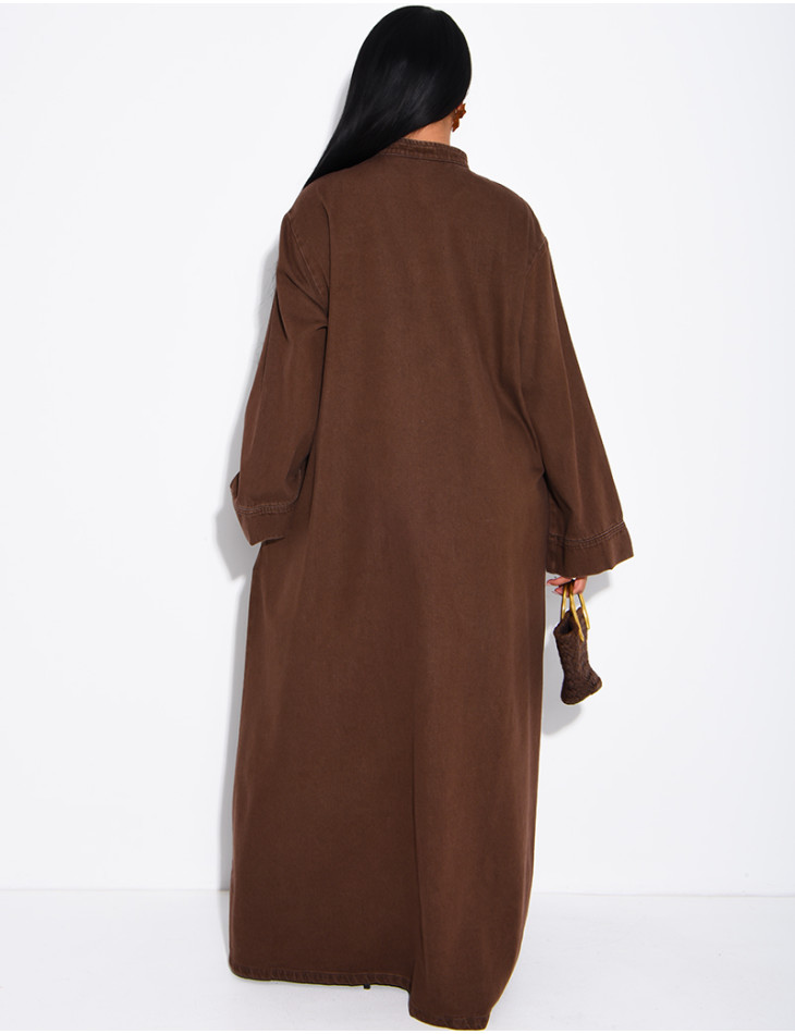 Robe longue en jeans à attaches