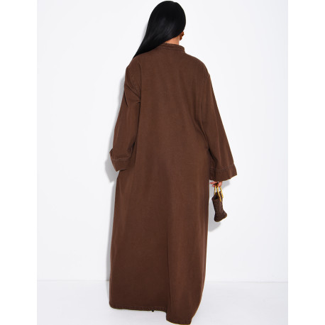 Robe longue en jeans à attaches