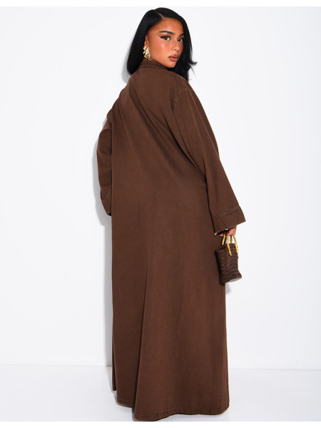 Robe longue en jeans à attaches