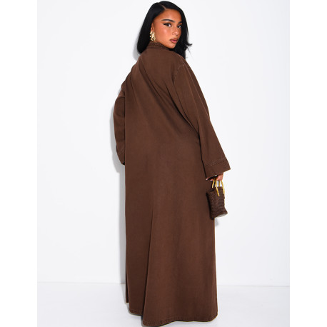 Robe longue en jeans à attaches