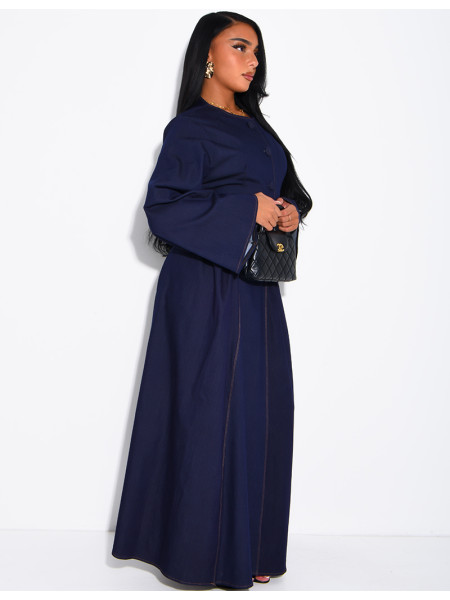 Long, fitted-effect denim dress