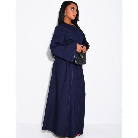 Long, fitted-effect denim dress