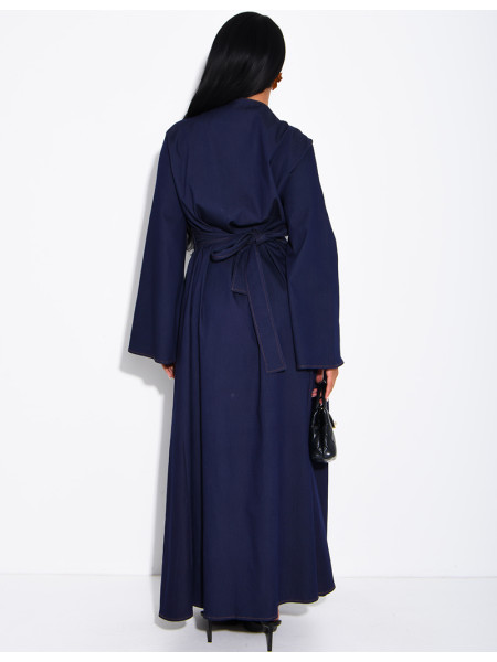 Long, fitted-effect denim dress