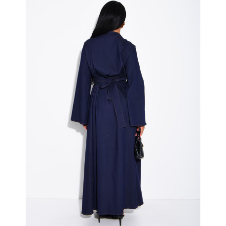 Long, fitted-effect denim dress