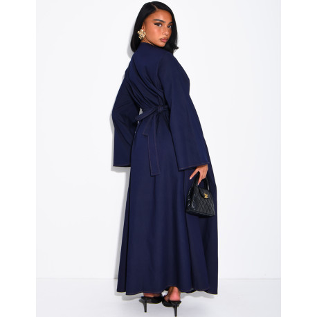 Long, fitted-effect denim dress