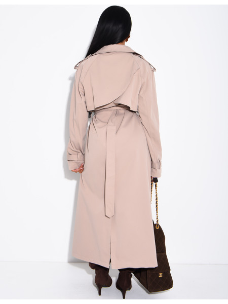 Sehr langer Trenchcoat zum Binden in der Taille